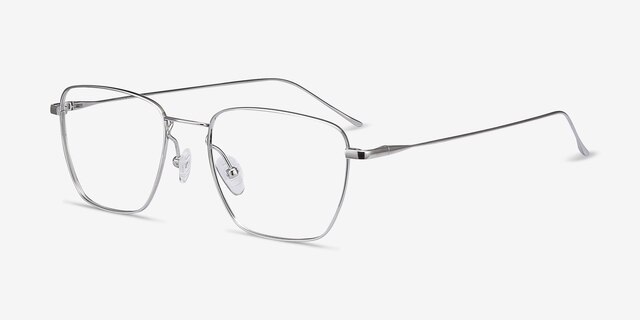 Future Silver TitaniumEyeglass Frames from EyeBuyDirect, Angle View