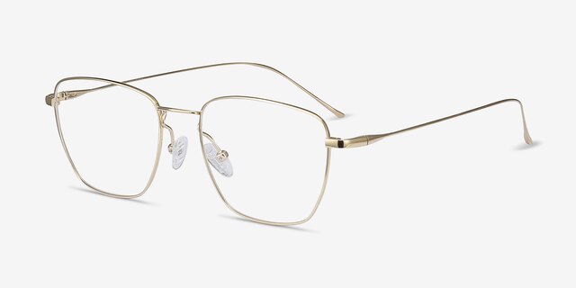Future Golden TitaniumEyeglass Frames from EyeBuyDirect, Angle View