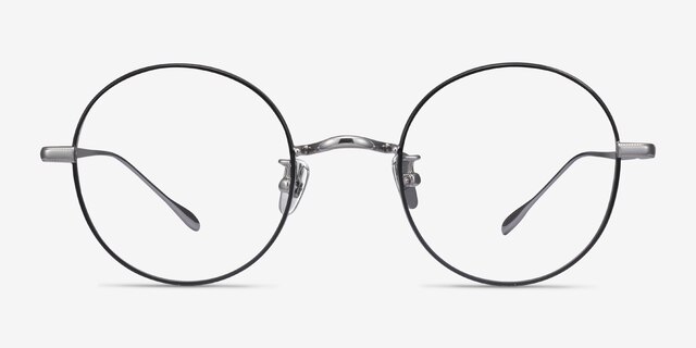 Berlioz Black Silver TitaniumMontures de lunettes de vue d'EyeBuyDirect, Vue de Face