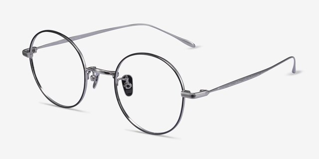 Berlioz Black Silver TitaniumMontures de lunettes de vue d'EyeBuyDirect, Vue d'Angle