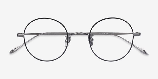 Berlioz Black Silver TitaniumMontures de lunettes de vue d'EyeBuyDirect, Vue Rapprochée