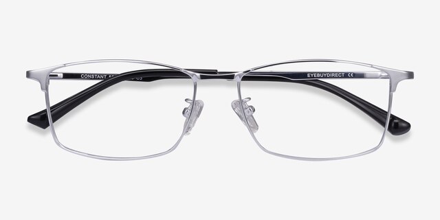 Constant Silver TitaniumEyeglass Frames from EyeBuyDirect, Closed View