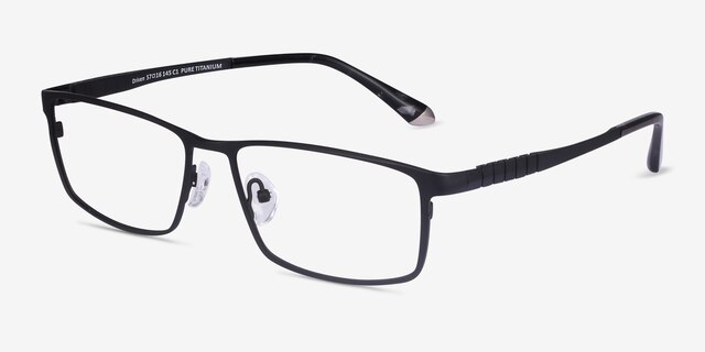 Driven Black TitaniumEyeglass Frames from EyeBuyDirect, Angle View