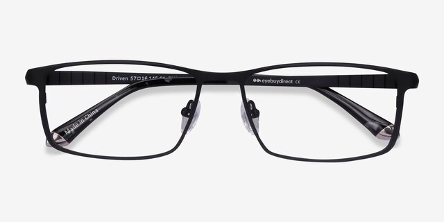 Driven Black TitaniumEyeglass Frames from EyeBuyDirect, Closed View