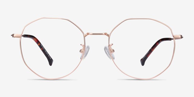 The Path Rose Gold TitaniumEyeglass Frames from EyeBuyDirect, Front View