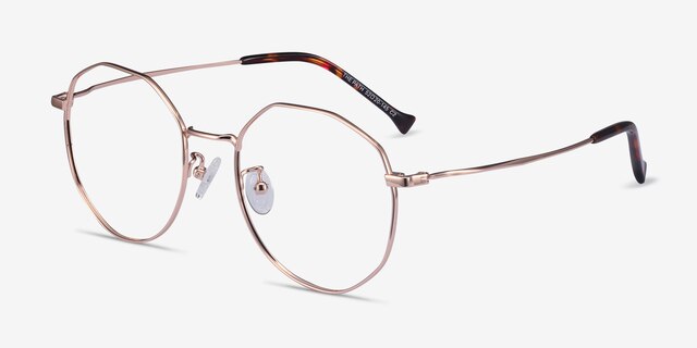 The Path Rose Gold TitaniumEyeglass Frames from EyeBuyDirect, Angle View