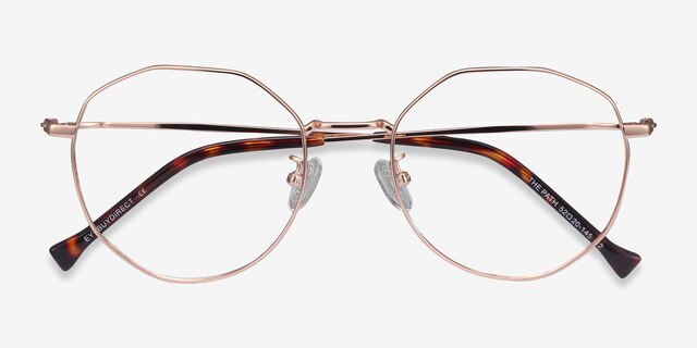 The Path Rose Gold TitaniumEyeglass Frames from EyeBuyDirect, Closed View