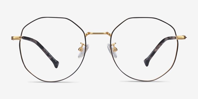 The Path Black Golden TitaniumEyeglass Frames from EyeBuyDirect, Front View