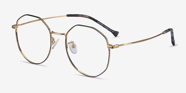 The Path Black Golden TitaniumEyeglass Frames from EyeBuyDirect, Angle View
