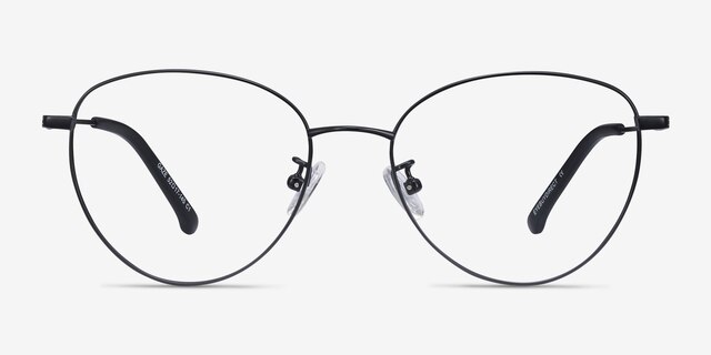 Gaze Black TitaniumEyeglass Frames from EyeBuyDirect, Front View