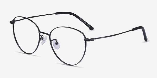 Gaze Black TitaniumEyeglass Frames from EyeBuyDirect, Angle View