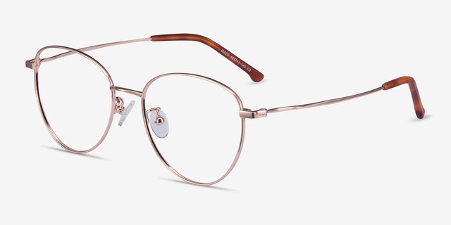 Gaze Rose Gold TitaniumEyeglass Frames from EyeBuyDirect, Angle View
