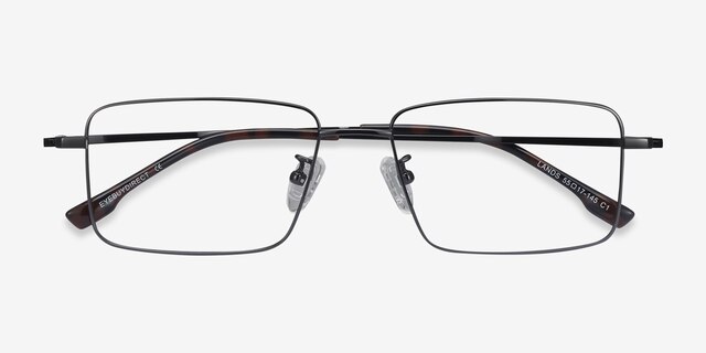 Lands Gunmetal TitaniumEyeglass Frames from EyeBuyDirect, Closed View