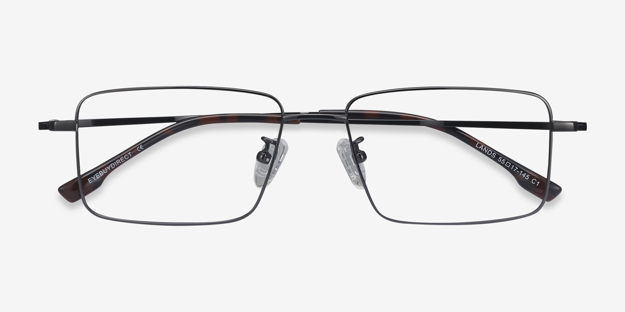 Lands Rectangle Gunmetal Full Rim Eyeglasses Eyebuydirect 9867