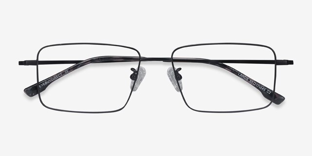 Lands Noir TitaniumMontures de lunettes de vue d'EyeBuyDirect, Vue Rapprochée