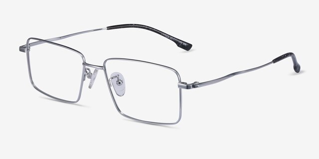 Lands Silver TitaniumEyeglass Frames from EyeBuyDirect, Angle View