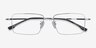 Lands Silver TitaniumEyeglass Frames from EyeBuyDirect, Closed View