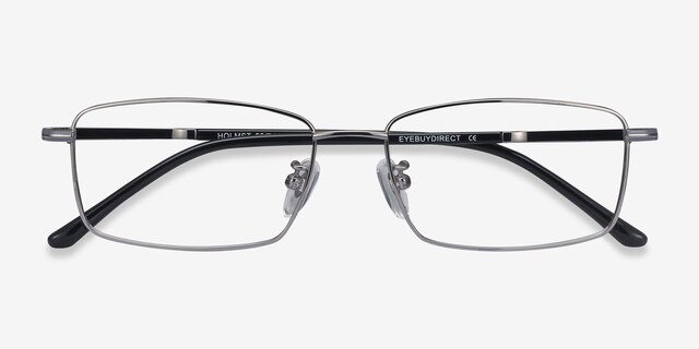 Holmst Gunmetal TitaniumEyeglass Frames from EyeBuyDirect, Closed View