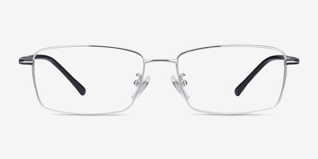 Holmst Silver TitaniumEyeglass Frames from EyeBuyDirect, Front View