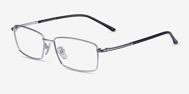 Holmst Silver TitaniumEyeglass Frames from EyeBuyDirect, Angle View