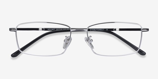 Holmst Silver TitaniumEyeglass Frames from EyeBuyDirect, Closed View