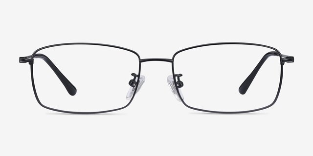 Hobbes Black TitaniumEyeglass Frames from EyeBuyDirect, Front View