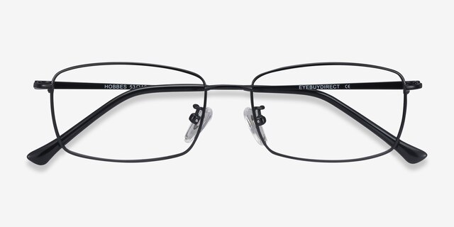 Hobbes Black TitaniumEyeglass Frames from EyeBuyDirect, Closed View