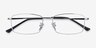 Hobbes Silver TitaniumEyeglass Frames from EyeBuyDirect, Closed View