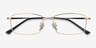 Hobbes Golden TitaniumEyeglass Frames from EyeBuyDirect, Closed View