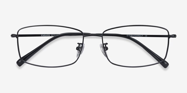 Embark Black TitaniumEyeglass Frames from EyeBuyDirect, Closed View