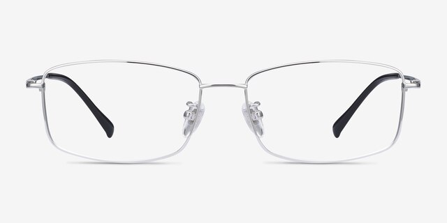 Embark Silver TitaniumEyeglass Frames from EyeBuyDirect, Front View