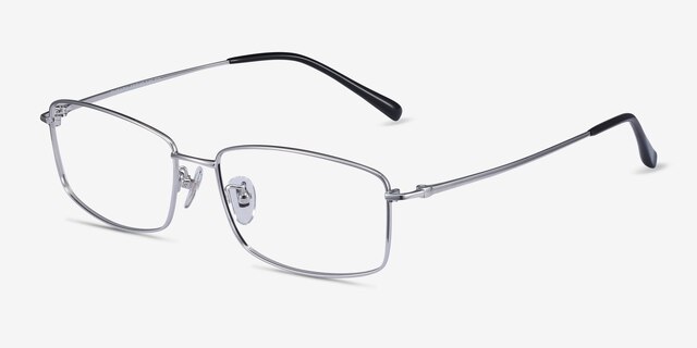 Embark Silver TitaniumEyeglass Frames from EyeBuyDirect, Angle View