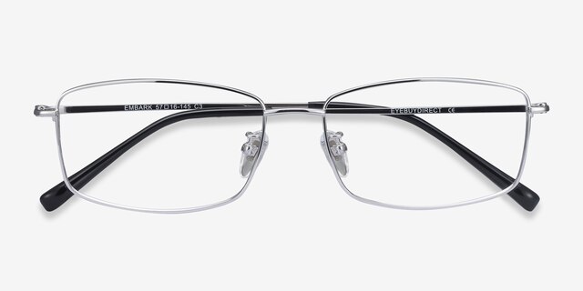 Embark Silver TitaniumEyeglass Frames from EyeBuyDirect, Closed View