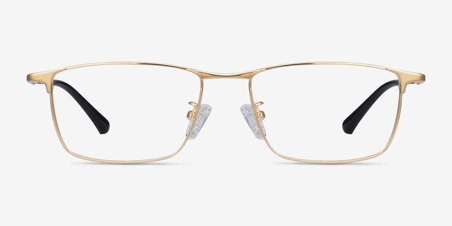 Fielder Gold TitaniumEyeglass Frames from EyeBuyDirect, Front View