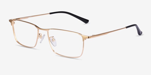 Fielder Gold TitaniumEyeglass Frames from EyeBuyDirect, Angle View