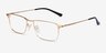 Fielder Gold TitaniumEyeglass Frames from EyeBuyDirect, Angle View