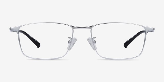 Fielder Silver TitaniumEyeglass Frames from EyeBuyDirect, Front View