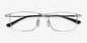 Fielder Silver TitaniumEyeglass Frames from EyeBuyDirect, Closed View