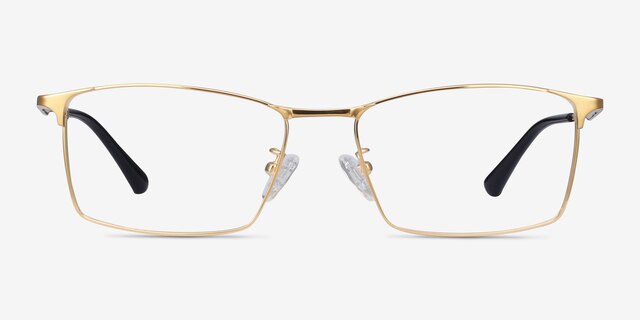 Decider Doré TitaniumMontures de lunettes de vue d'EyeBuyDirect, Vue de Face