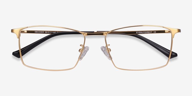Decider Doré TitaniumMontures de lunettes de vue d'EyeBuyDirect, Vue Rapprochée