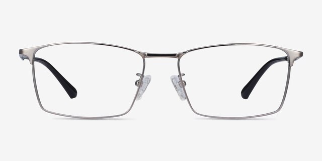 Decider Gunmetal TitaniumEyeglass Frames from EyeBuyDirect, Front View