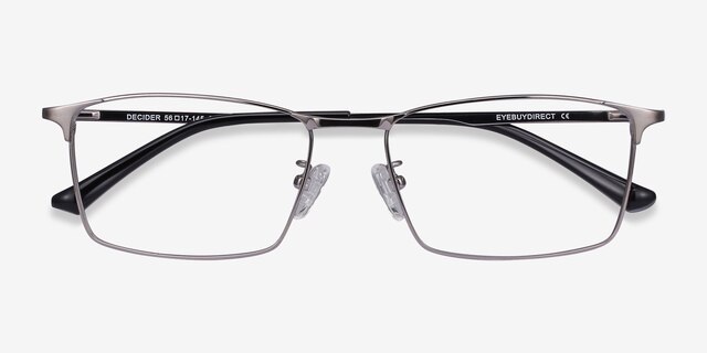 Decider Gunmetal TitaniumEyeglass Frames from EyeBuyDirect, Closed View