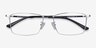 Decider Silver TitaniumEyeglass Frames from EyeBuyDirect, Closed View