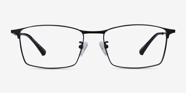 Decider Black TitaniumEyeglass Frames from EyeBuyDirect, Front View