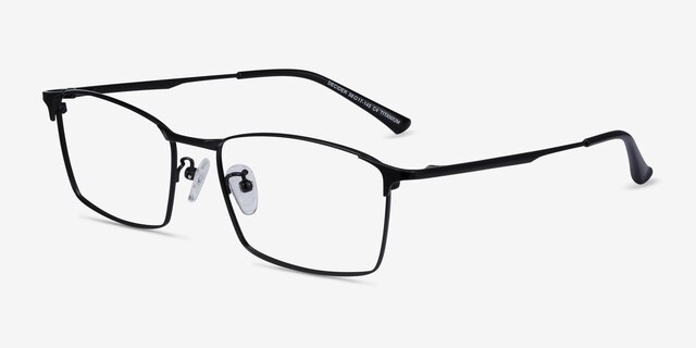 Decider Black TitaniumEyeglass Frames from EyeBuyDirect, Angle View