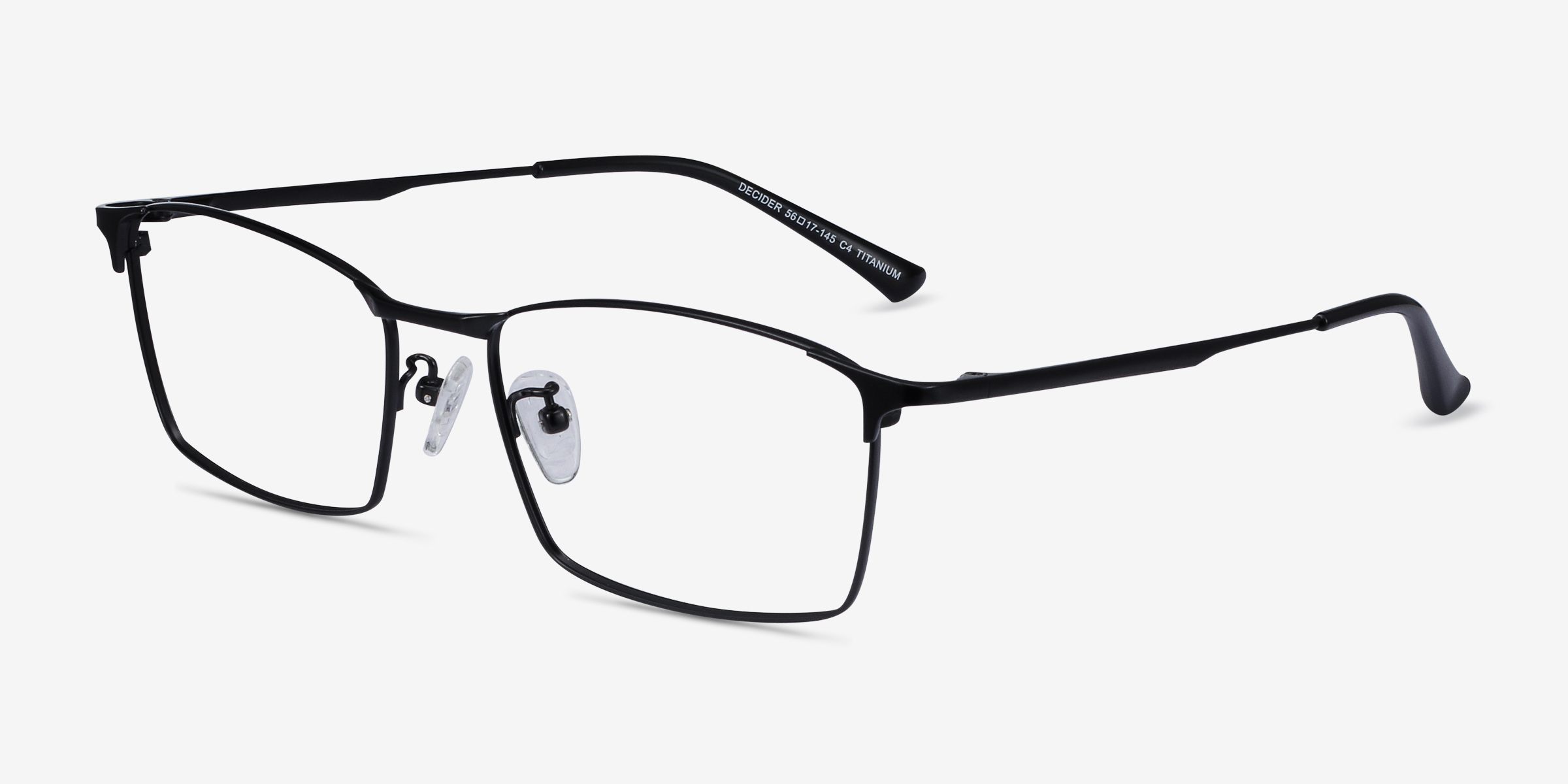 Decider Rectangle Black Glasses for Men | Eyebuydirect