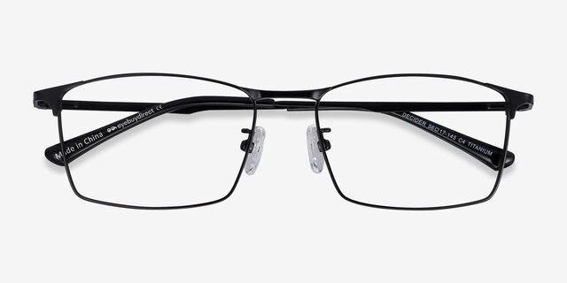 Decider Black TitaniumEyeglass Frames from EyeBuyDirect, Closed View