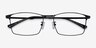 Decider Black TitaniumEyeglass Frames from EyeBuyDirect, Closed View