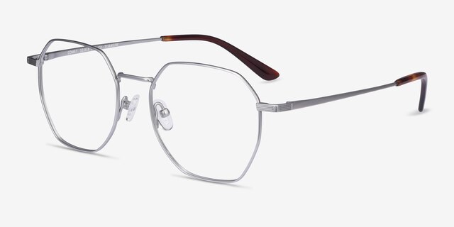 Comet Silver TitaniumEyeglass Frames from EyeBuyDirect, Angle View