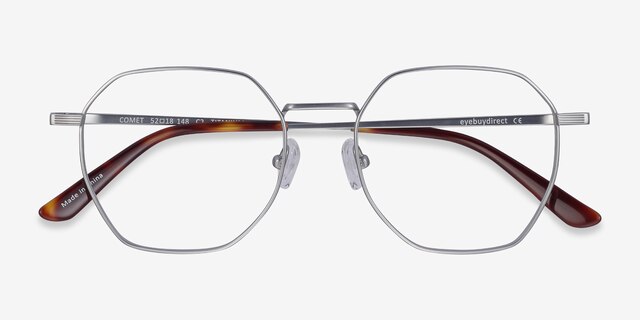 Comet Silver TitaniumEyeglass Frames from EyeBuyDirect, Closed View